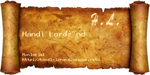 Handl Loránd névjegykártya