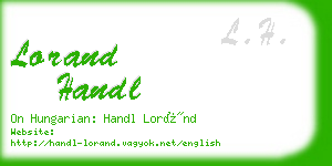 lorand handl business card